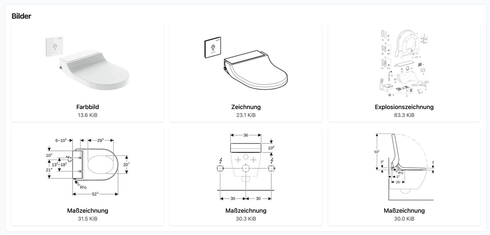 Produktbilder & Zeichnungen