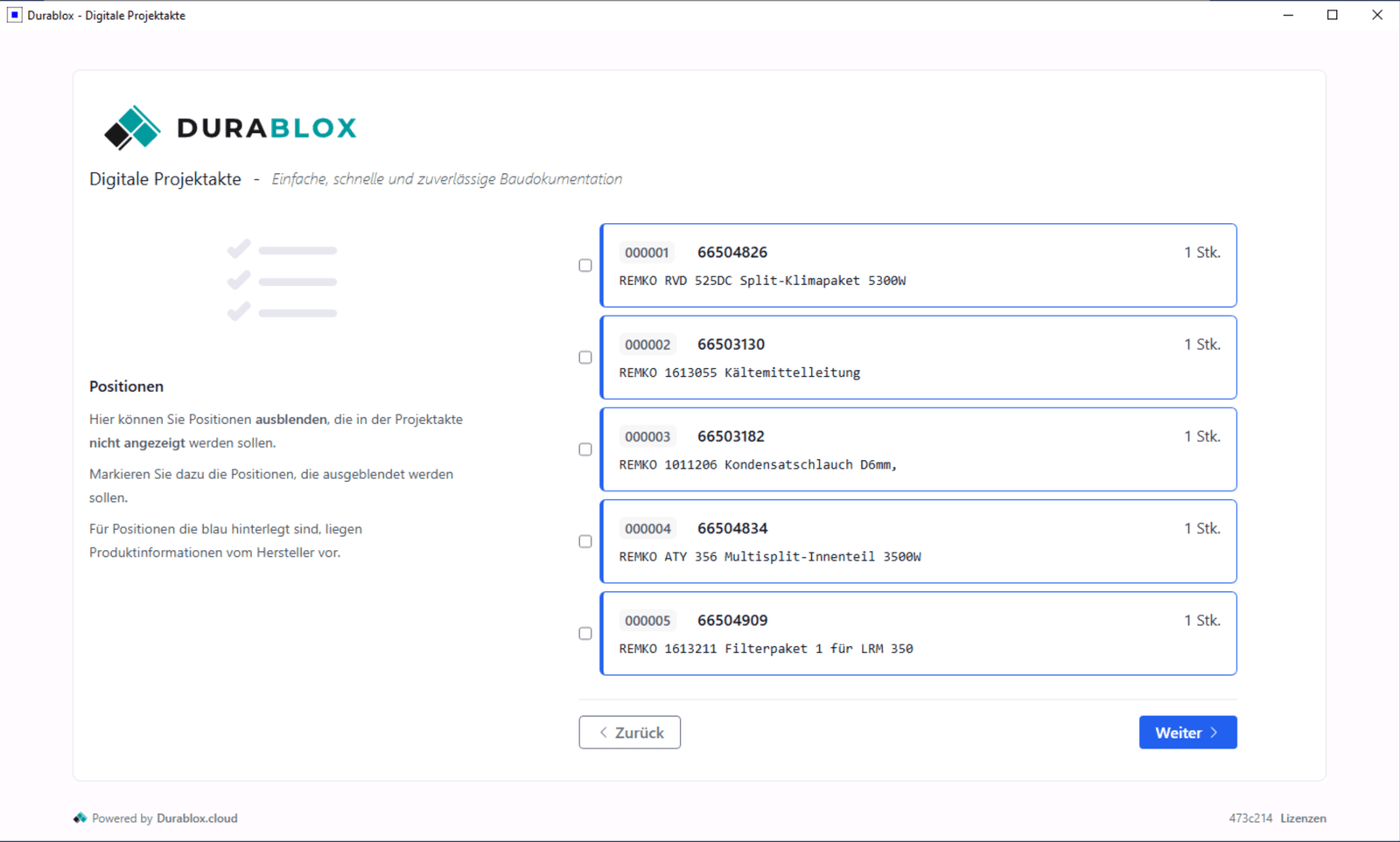 Schritt 3: Artikel auswählen