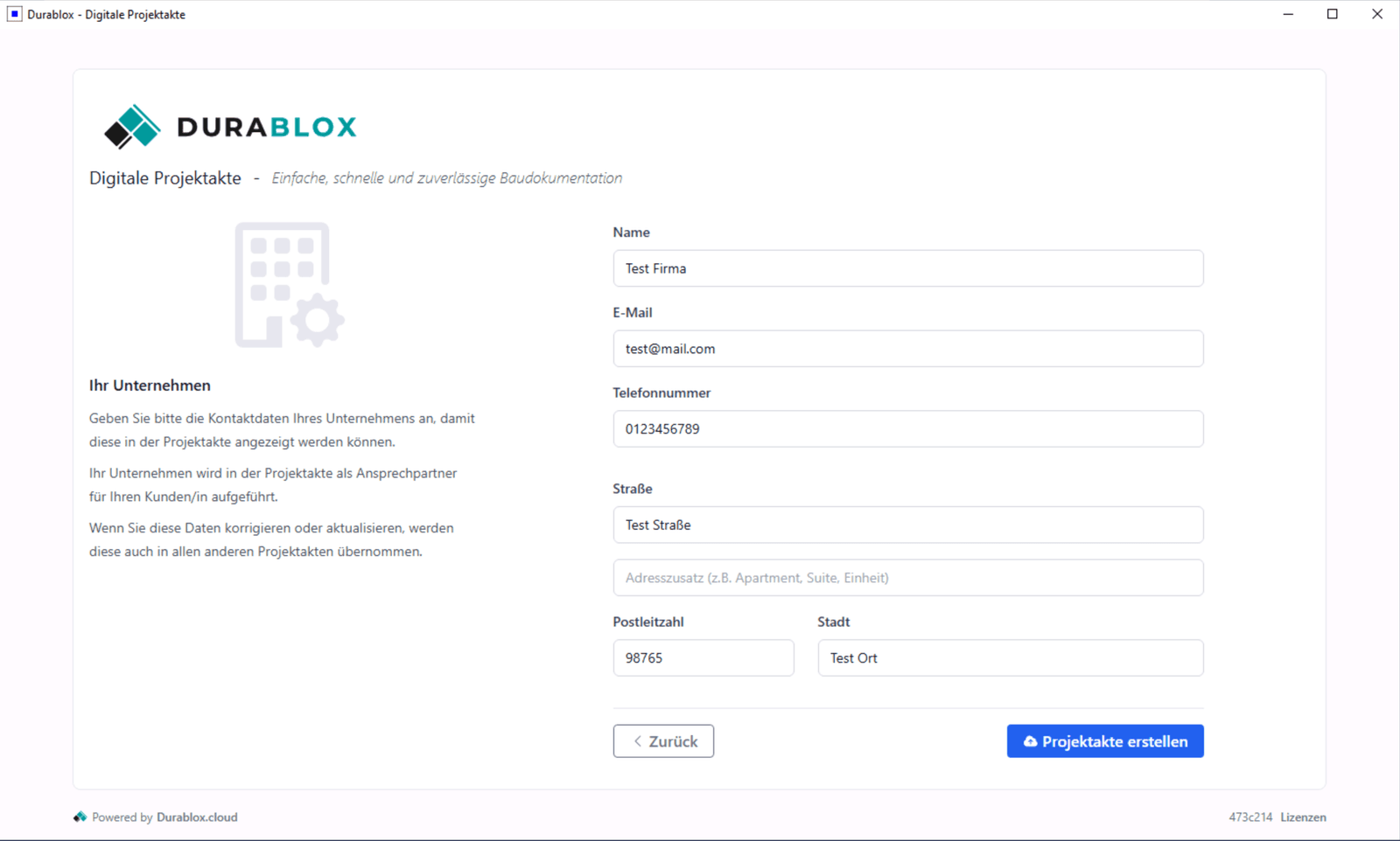 Schritt 4: Handwerkerdaten eingeben